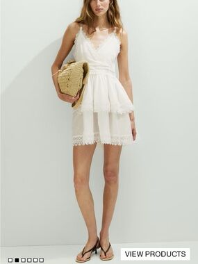 h&m orange and white dress THE WHITE LOTUS H&M - Ruffled kaftan dress - orange/patterned